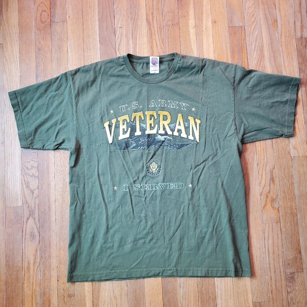 US Army Veteran I Served 100% Cotton Tshirt Size 2 XL